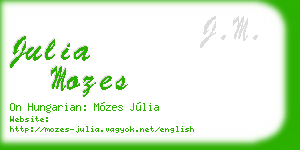 julia mozes business card