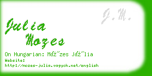 julia mozes business card